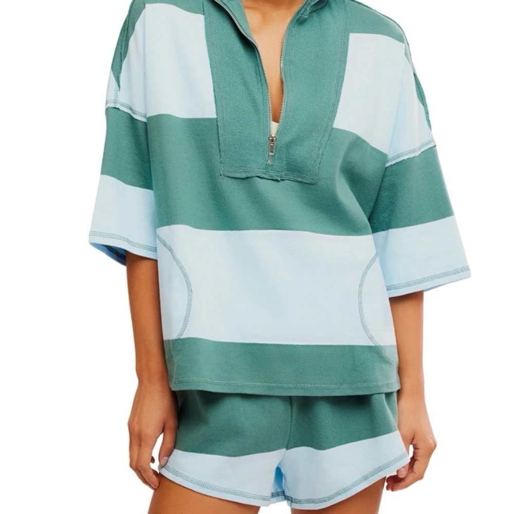 Free People Movement Retro Rugby Set Heritage Green Combo